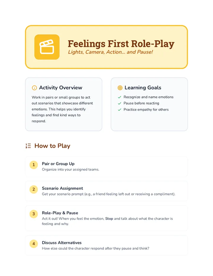 Feelings Role-Play Activity