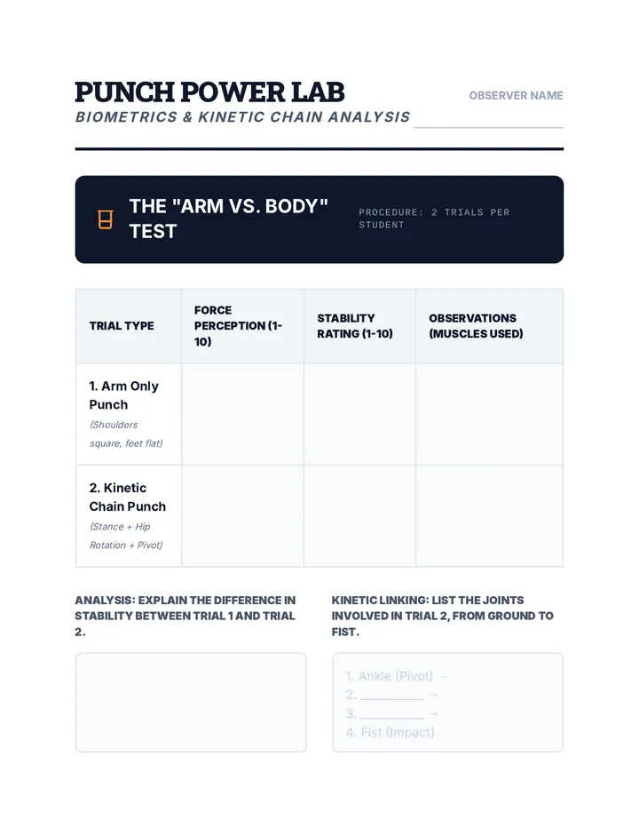 Punch Power Lab Worksheet