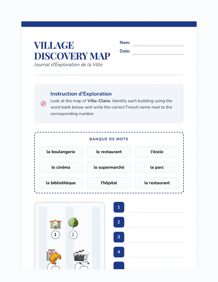 Village Discovery Worksheet