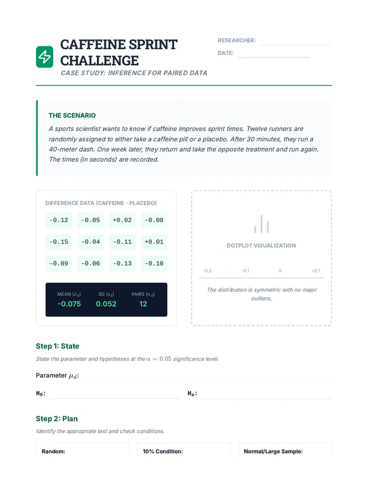 Caffeine Case Study Worksheet