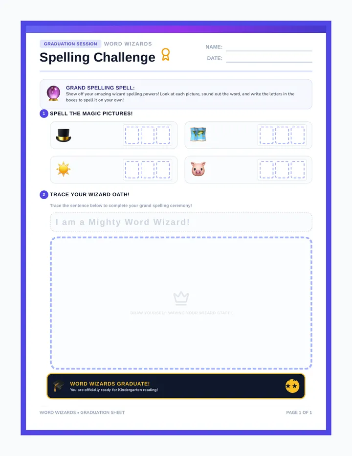 Graduation Spelling Worksheet