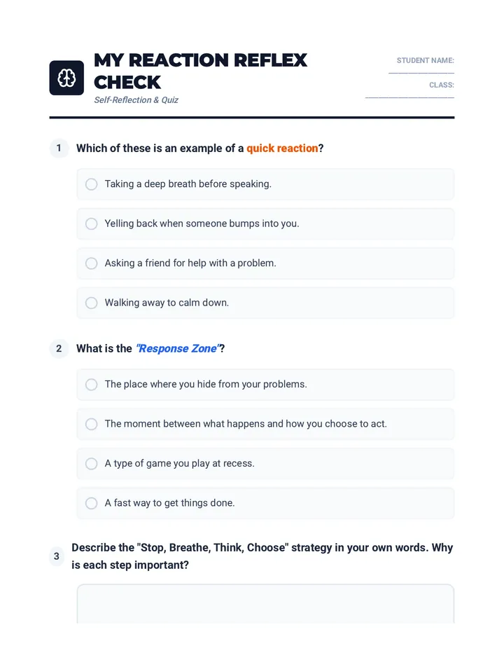 My Reaction Reflex Check Quiz