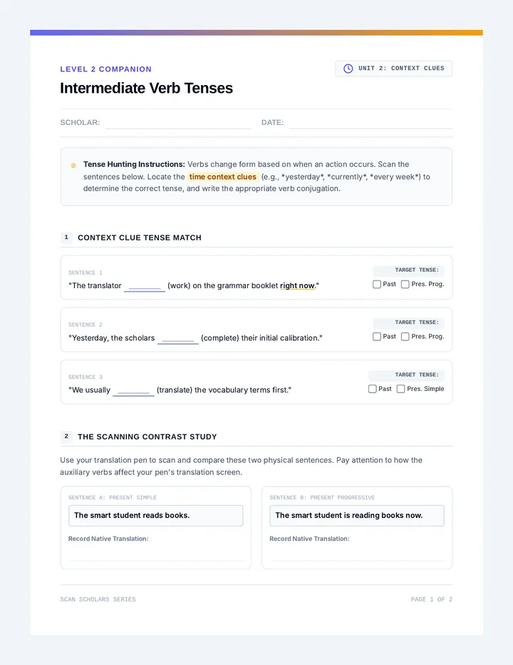 Intermediate Grammar Worksheet