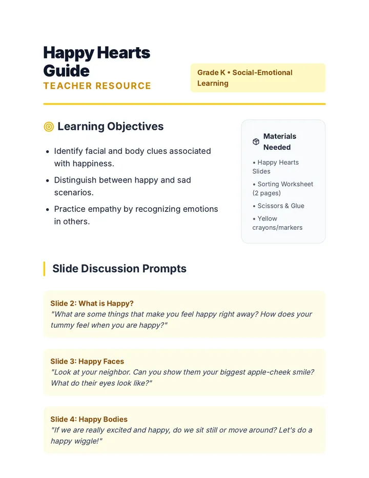 Happy Hearts Teacher Guide