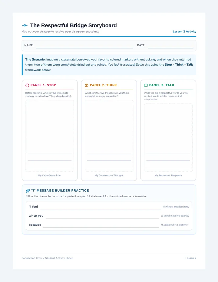 Stop Think Talk Worksheet