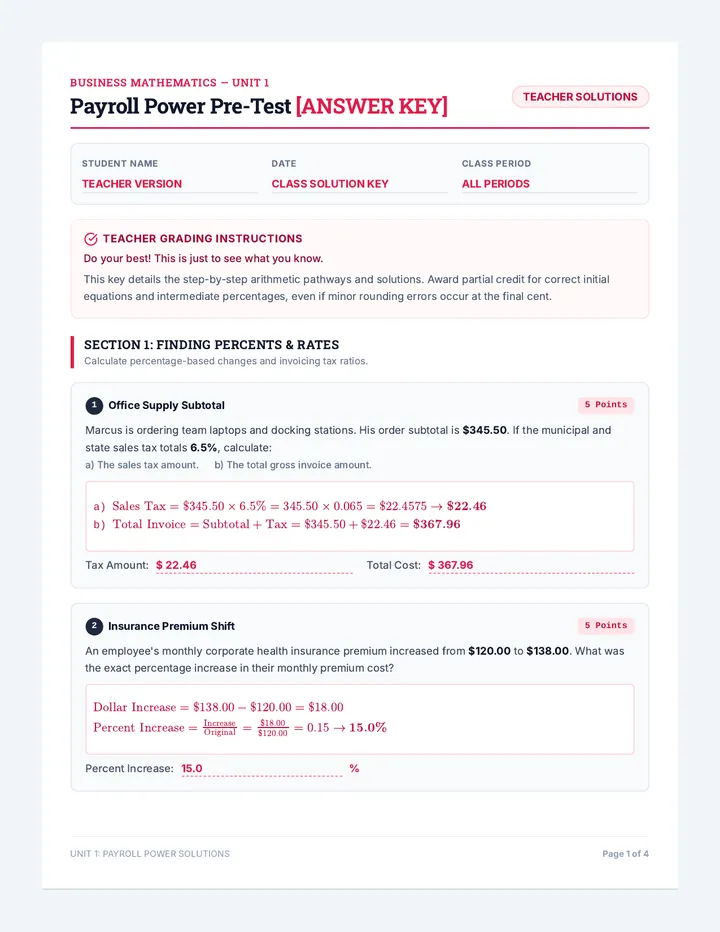 Payroll Power Answer Key