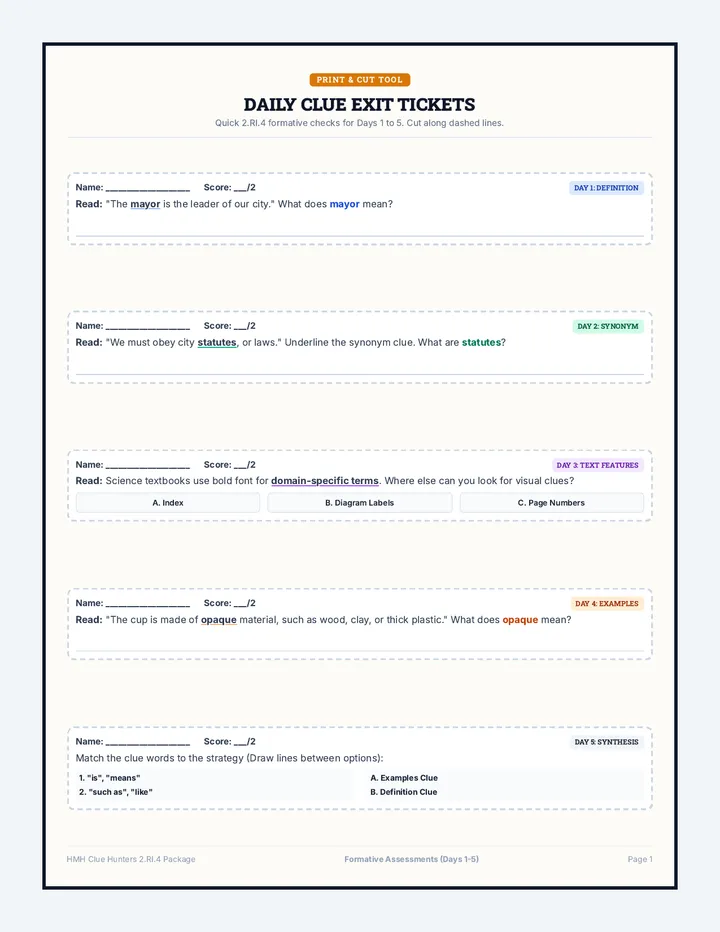 Word Detective Assessment Package