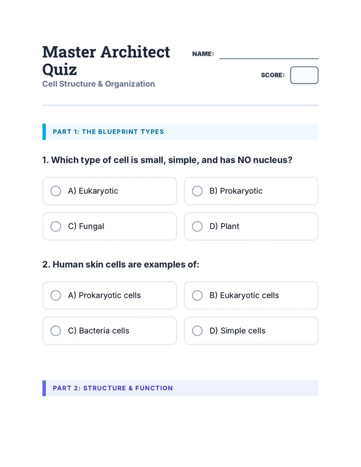 Cell Mastery Quiz