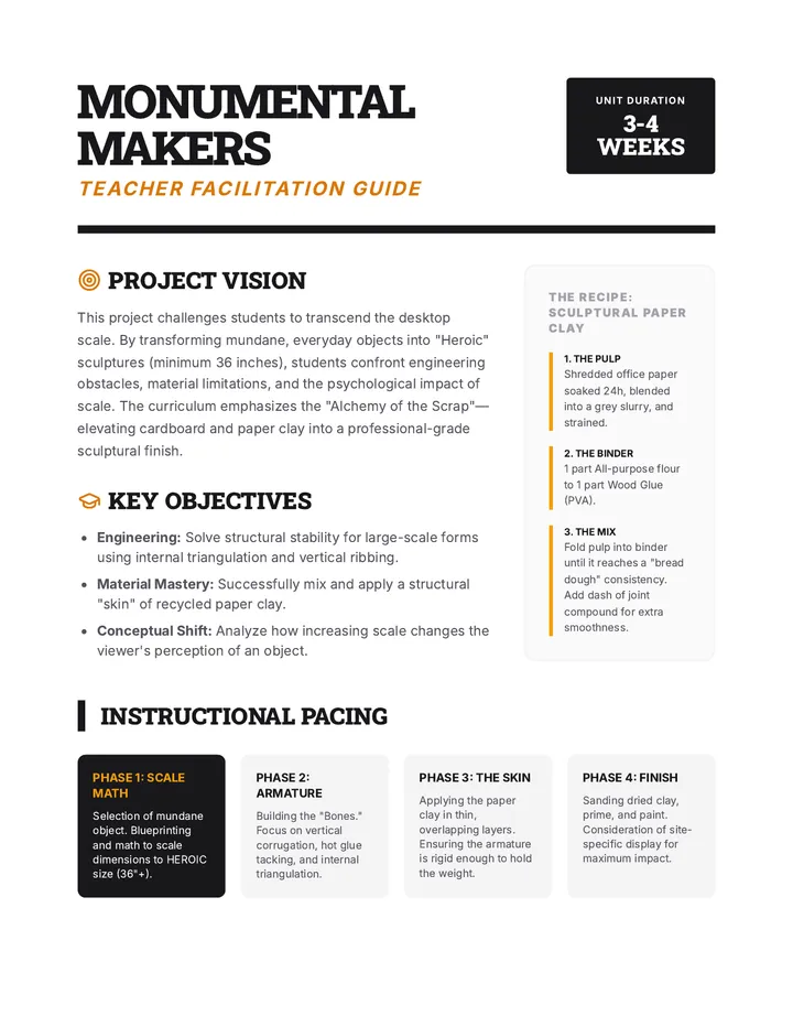 Monumental Makers Teacher Guide