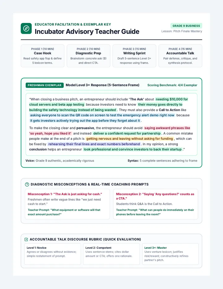 Incubator Advisory Teacher Guide