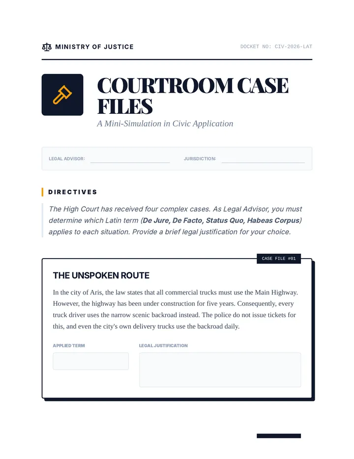 Courtroom Case Files Simulation