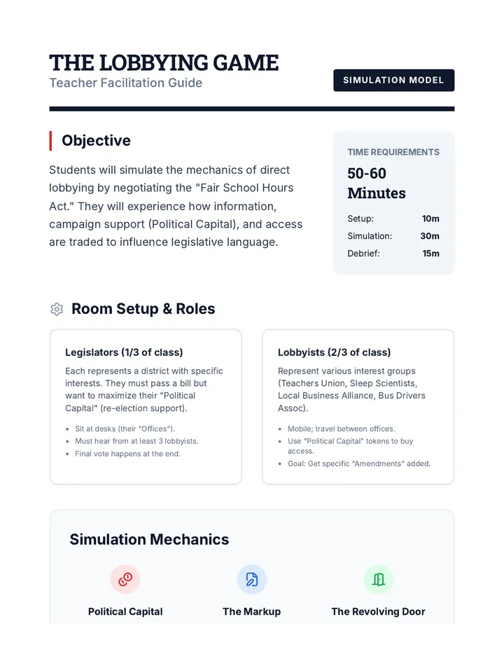Lobbying Simulation Facilitator Guide