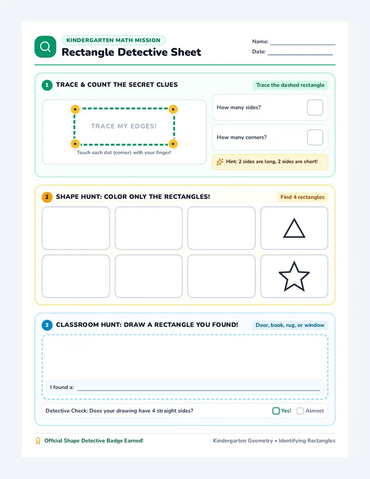 Rectangle Detectives Activity Sheet