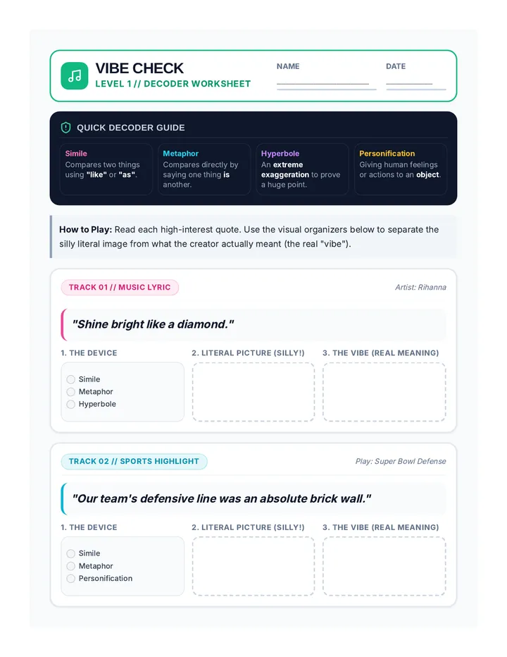 Vibe Check Worksheet