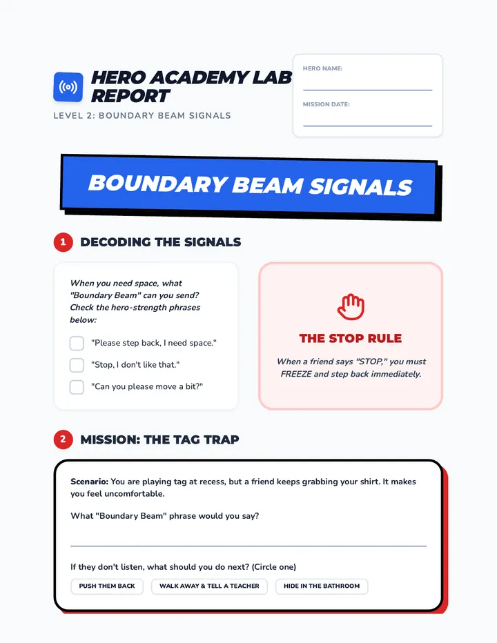 Boundary Beam Signals Worksheet