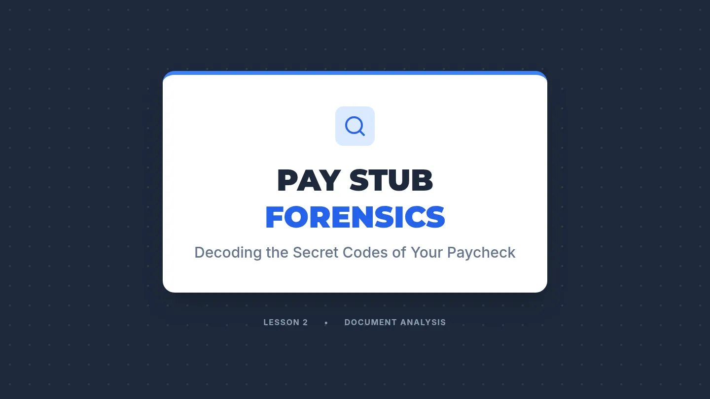 Pay Stub Forensics Slides