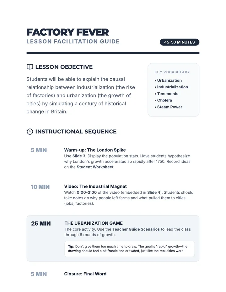 Factory Fever Lesson Plan