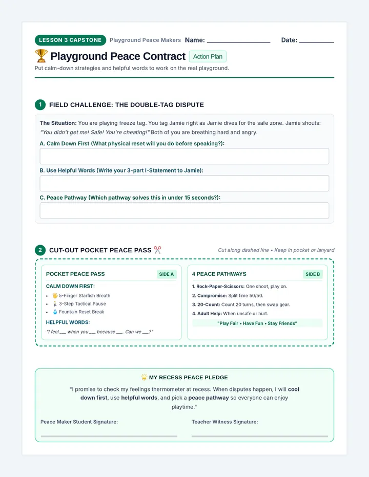 Peace Pledge Handout