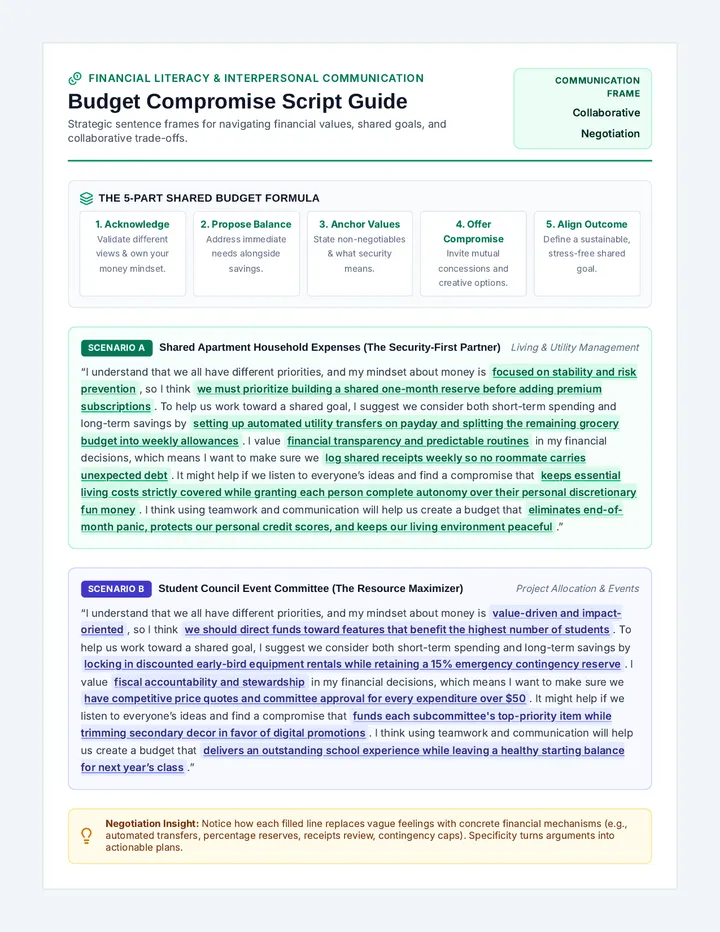 Budget Compromise Script Guide