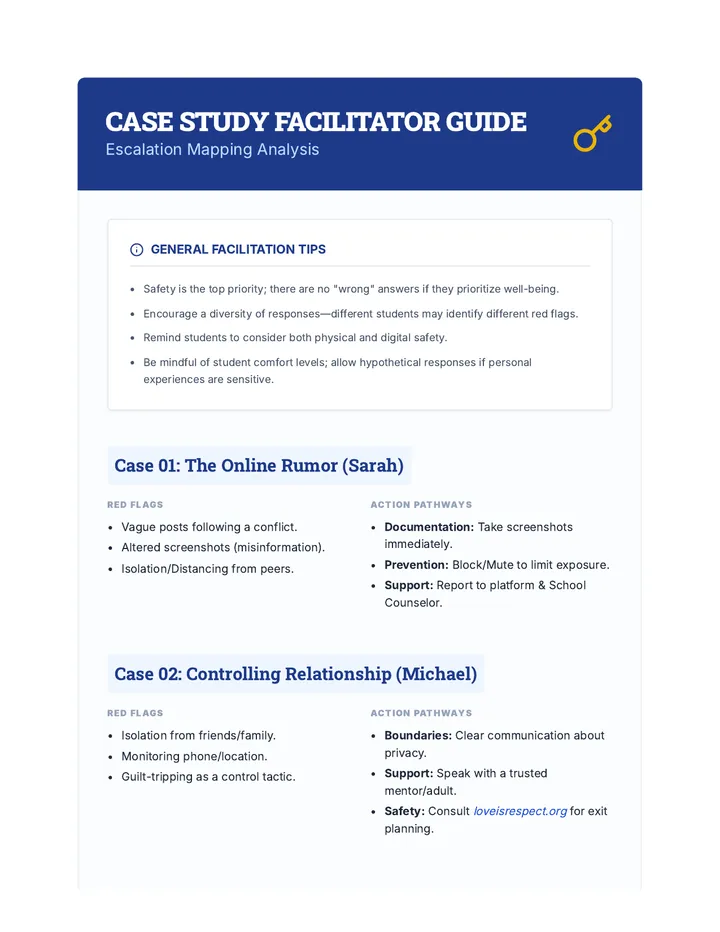 Case Study Facilitator Guide Escalation Mapping Answer Key