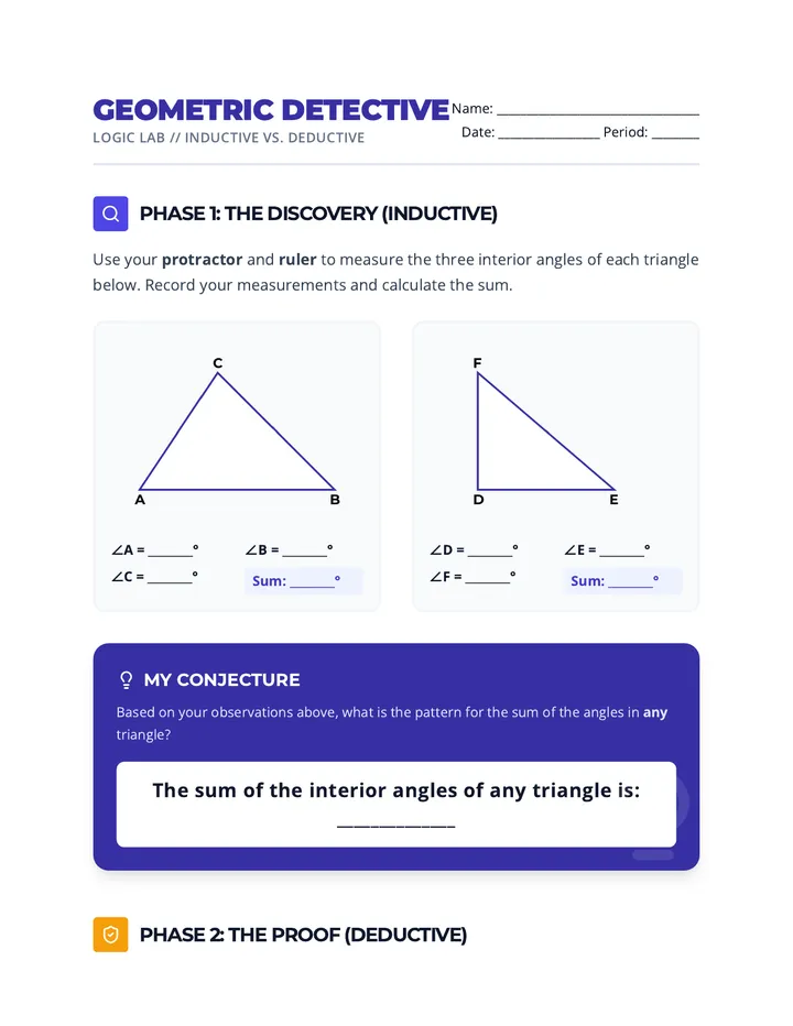 Geometric Detective Worksheet