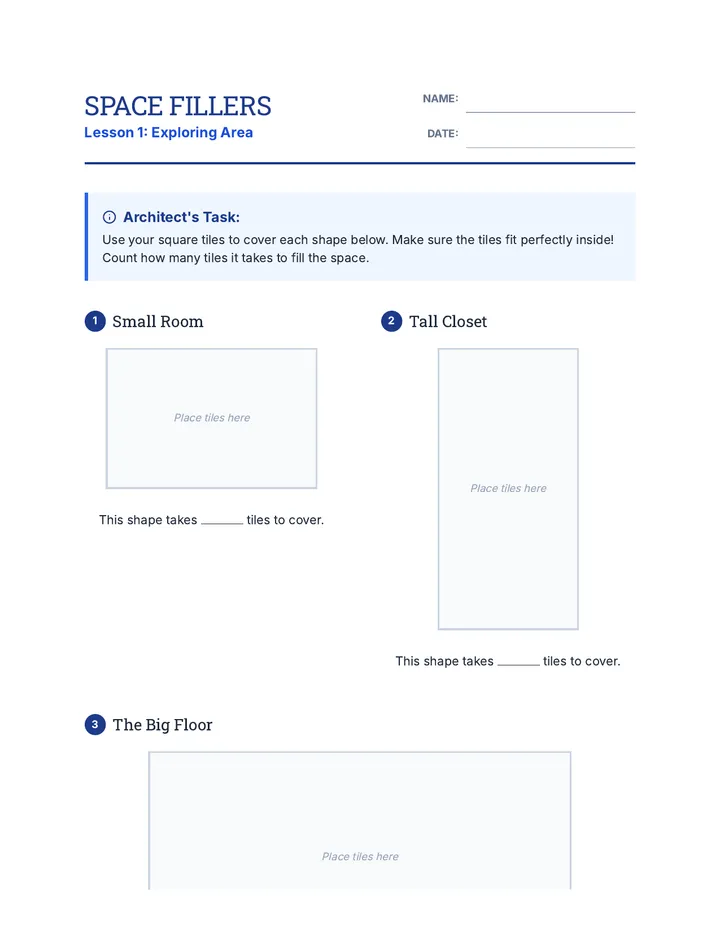 Space Fillers Worksheet