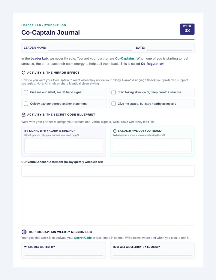 Co-Captain Student Journal