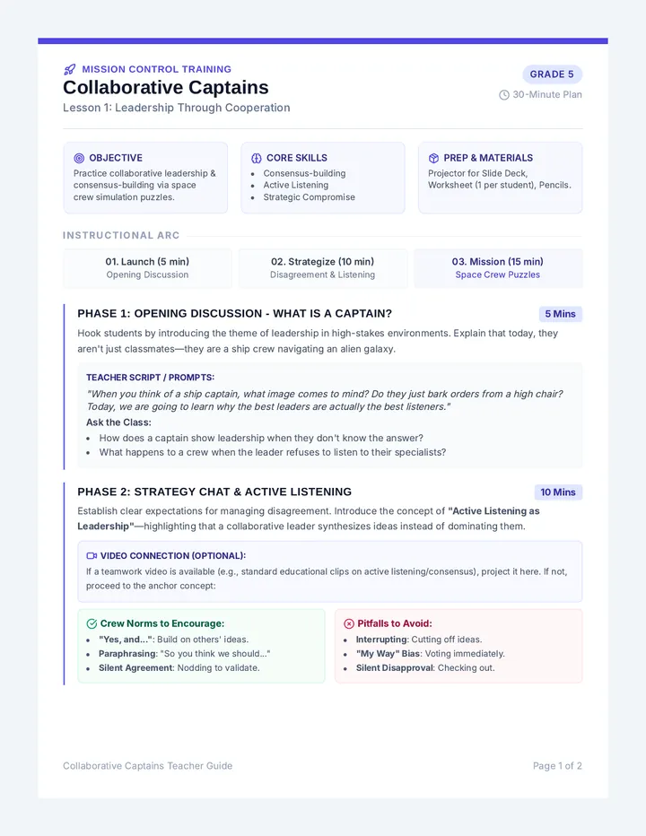 Collaborative Captains Teacher Guide