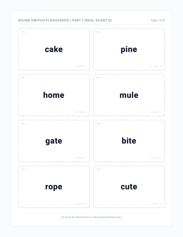 Sound Switch Word Cards