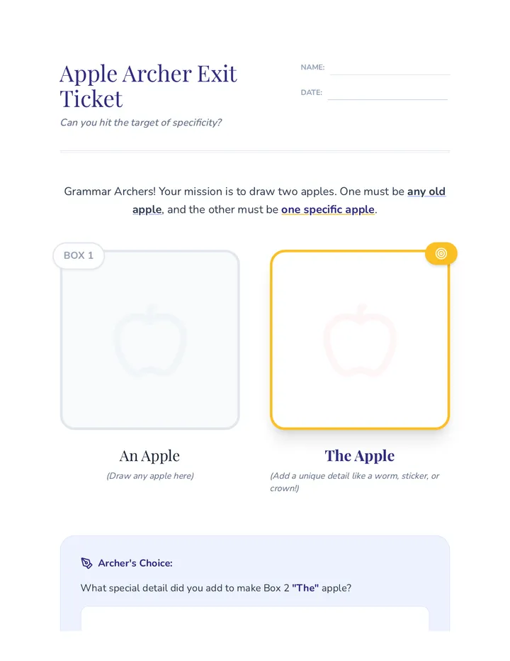 Apple Archer Exit Ticket