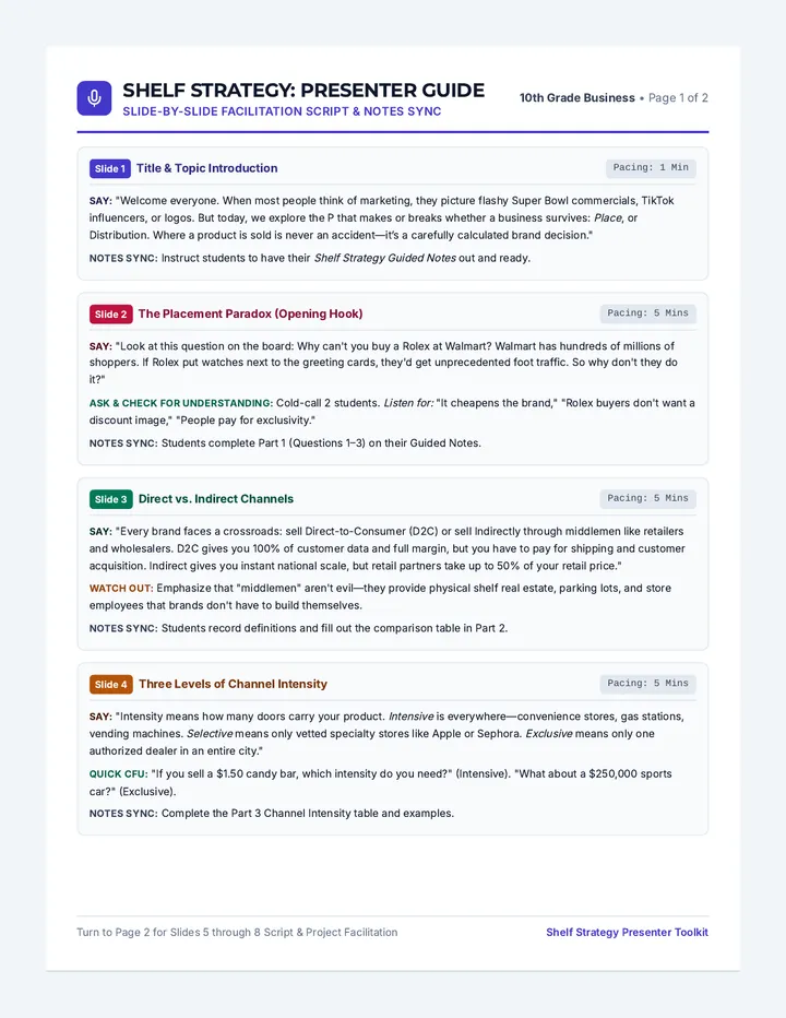 Shelf Strategy Presenter Guide