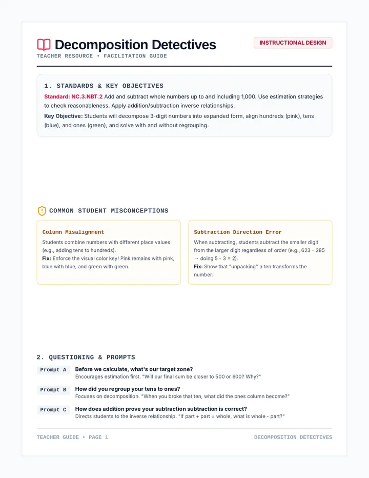 Decomposition Detectives Teacher Guide