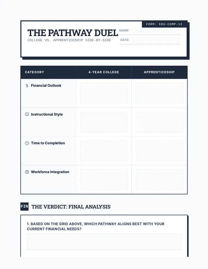Pathway Comparison Chart