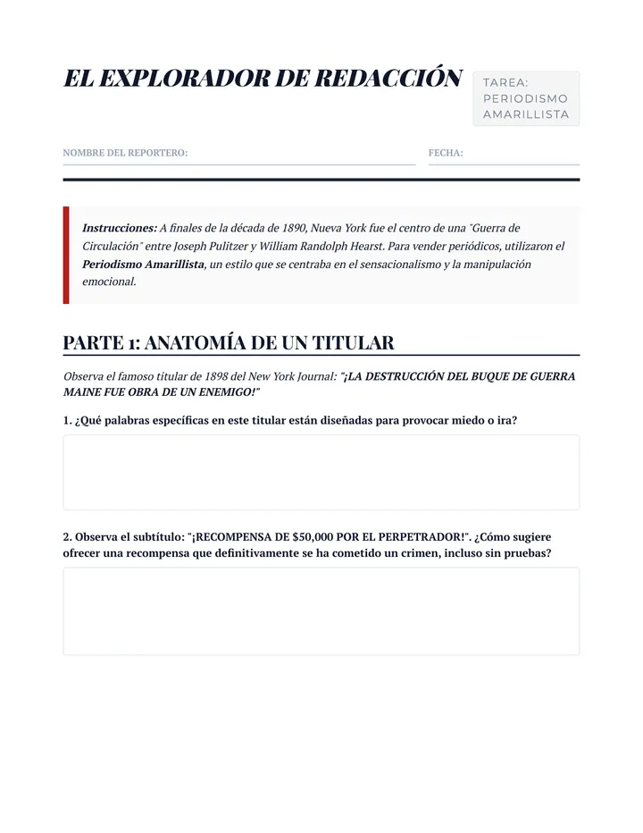 Escrutinio Sensacionalista Ficha Trabajo