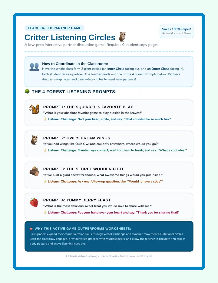 Critter Listening Cards