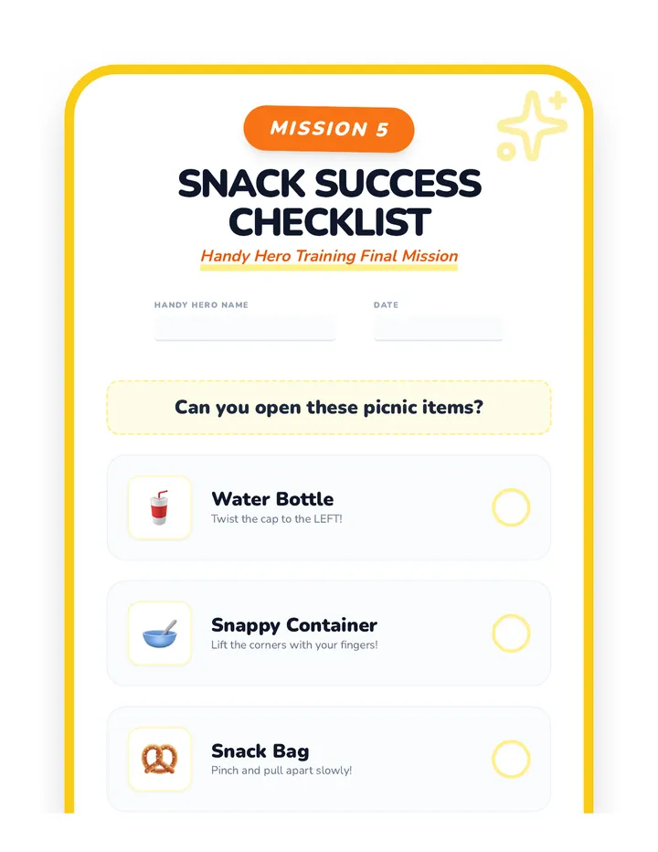 Snack Success Checklist