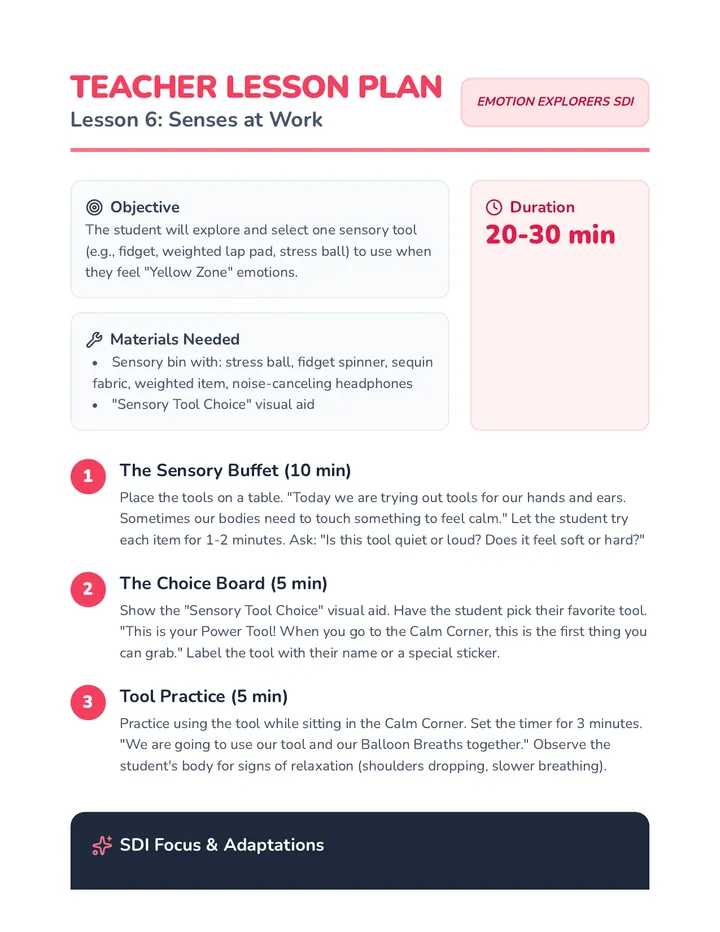 Senses at Work Teacher Plan
