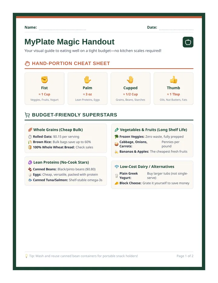 MyPlate Magic Handout