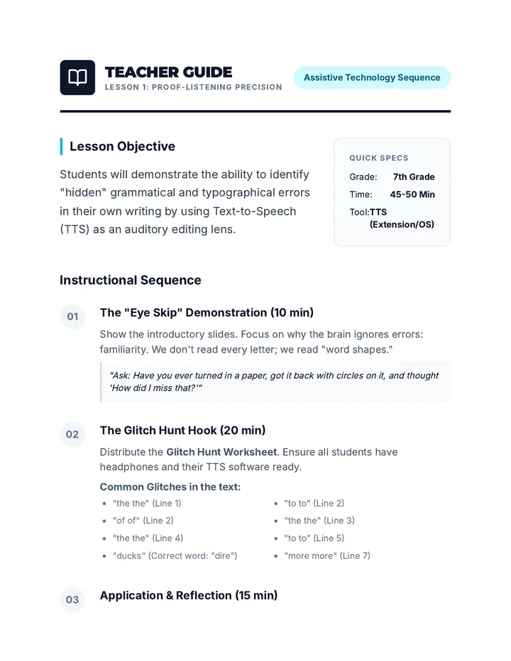 Proof Listening Teacher Guide