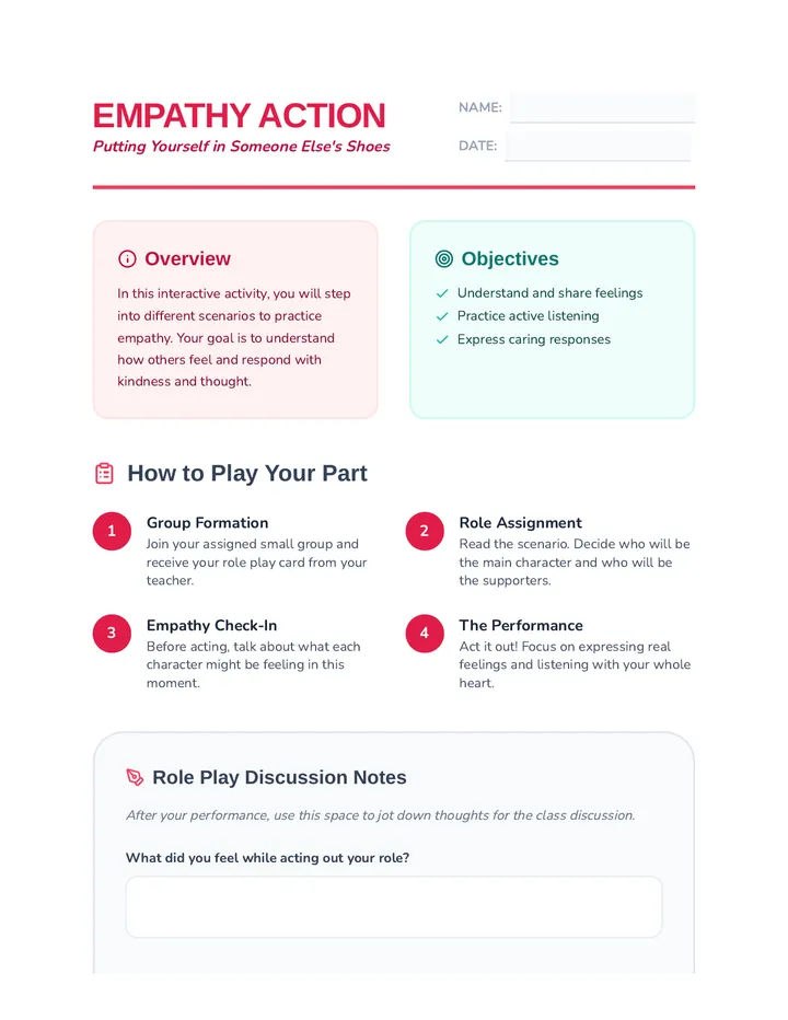 Empathy Role Play Activity