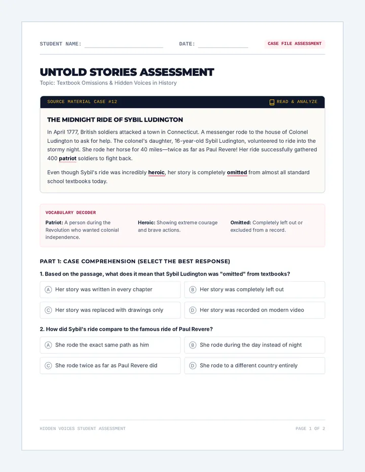 Untold Stories Assessment