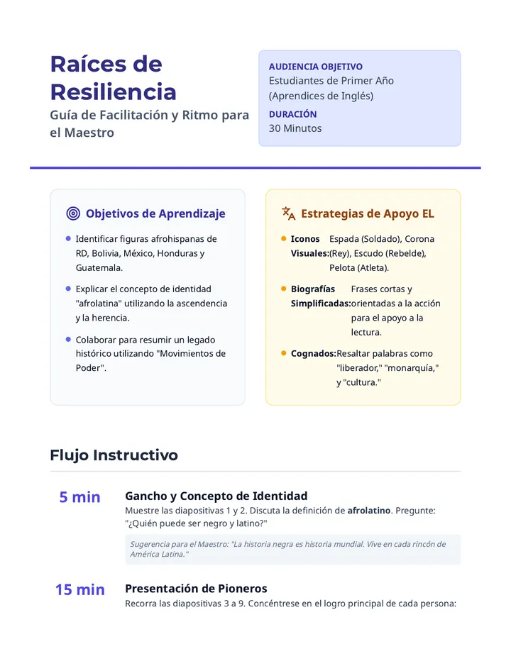Guía del Maestro Raíces de Resiliencia