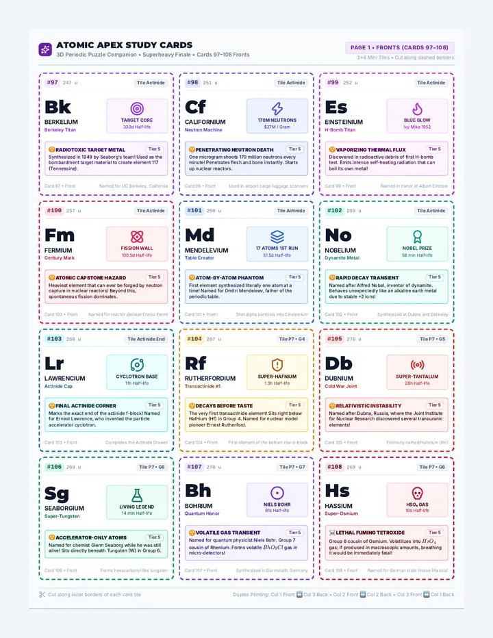 Atomic Apex Study Cards