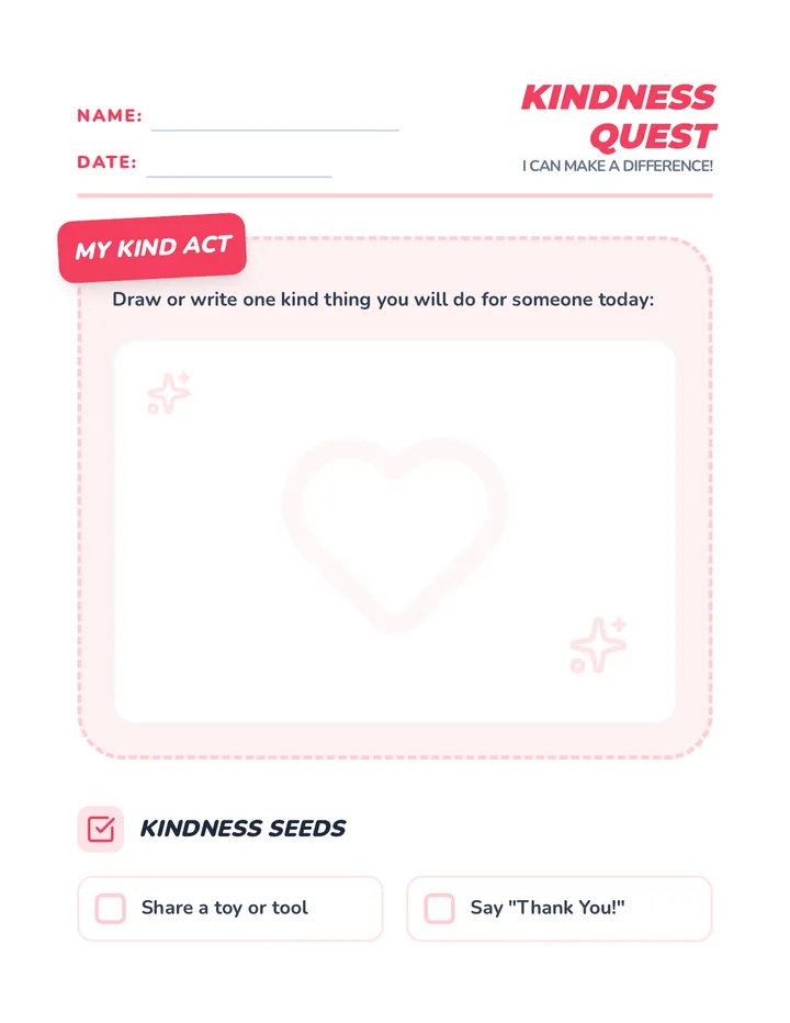 Kindness Quest Worksheet
