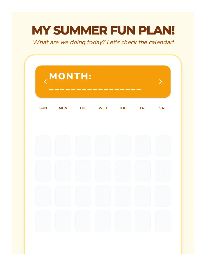 Summer Structure Visual Aid