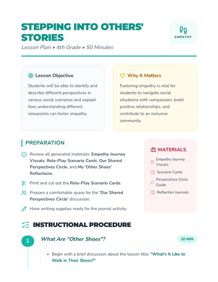 Stepping Into Others' Stories Plan