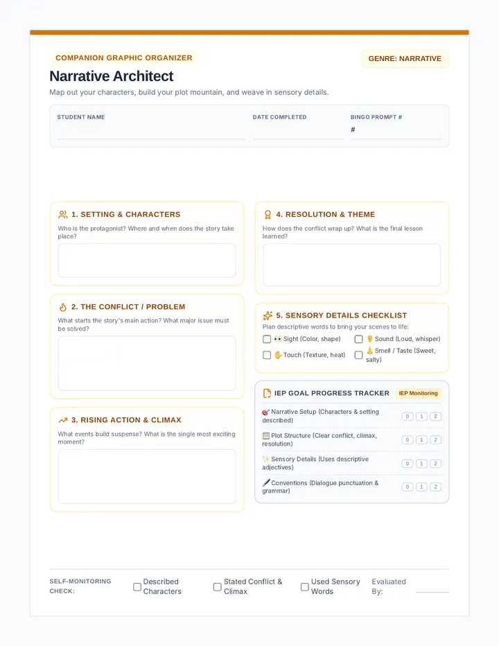 Narrative Planning Organizer page 1