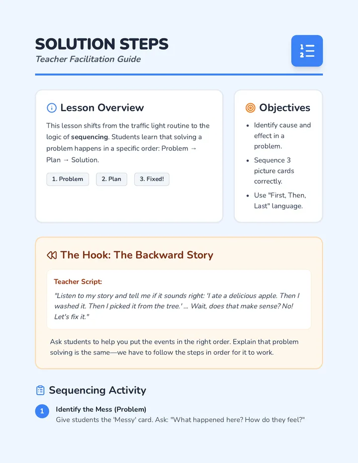 Solution Steps Teacher Guide