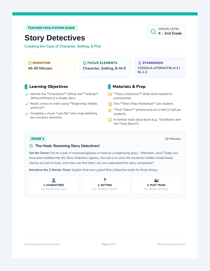 Story Detectives Lesson Plan