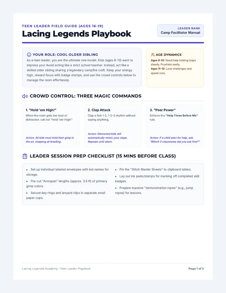 Lacing Legends Teacher Playbook